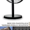 Innoliving Ventilatore Metallo INN-530B/529B, Tavolo o Piantana, Diametro 35-45 cm, 3 Velocità, Modalità Oscillazione, Struttura Robusta Metallo Nero, Inclinazione Regolabile 35-50W Da Tavolo