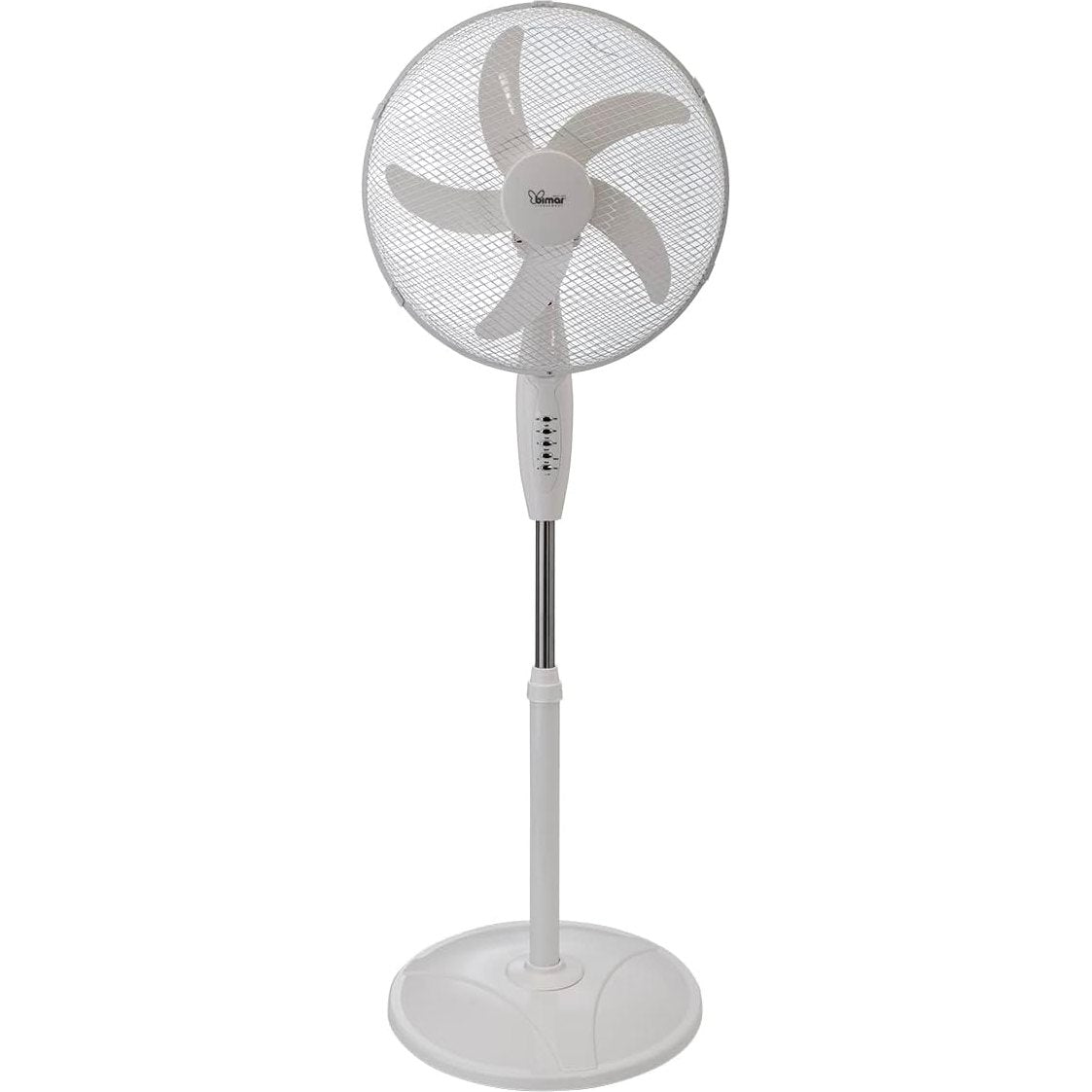 Bimar INB-VP43T Ventilatore a Piantana 40 cm Elettronico, Altezza Regolabile 123cm, 40W, 5 Pale, con Telecomando e Timer, Oscillazione Automatica, Inclinazione Alto Basso