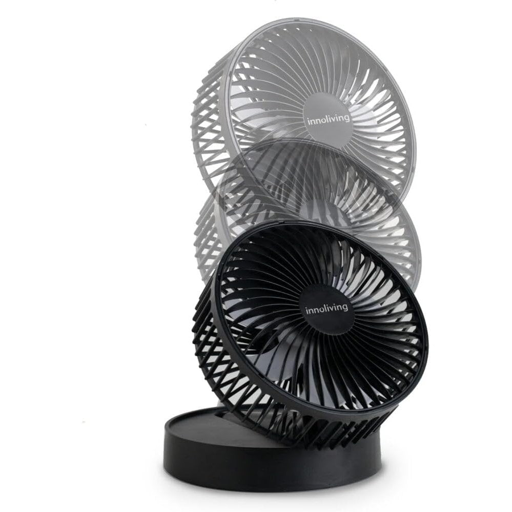 Innoliving Ventilatore 15cm Pieghevole Ricaricabile INN-524 Senza Fili, Altezza Regolabile, 3 Velocità, Angolo 90°, Batteria Litio 1800mAh, Ricarica USB, Portatile, Conveniente