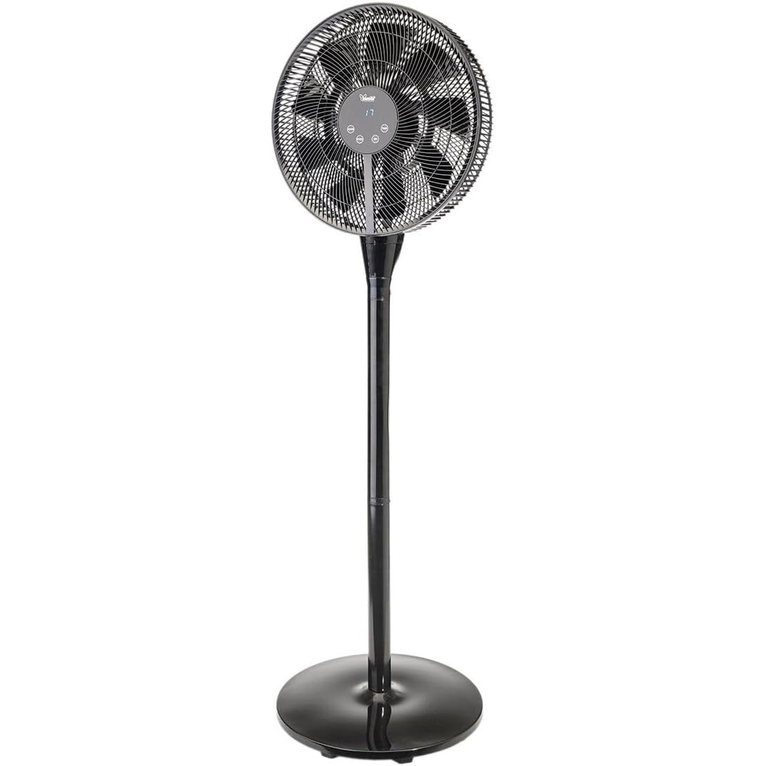 Bimar INB-VP458T Ventilatore a Piantana Slim, Basso Consumo, Altezza 1.30 cm, Diametro 40 cm, con Telecomando, Modalità Notte, 8 velocità, Con display, Timer 12h, Regolabile con due altezze, 9 pale, 25W