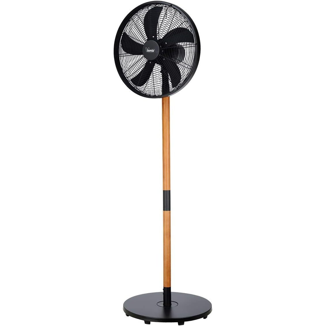 Bimar INB-VPM410 Ventilatore a Piantana Altezza 150 cm in Legno e Metallo, Ventilatore Silenzioso con Selettore 0 +3 Velocità, Elica Ø 40 cm con 5 Pale, Motore 50W, Tasto Oscillazione Dx-Sx
