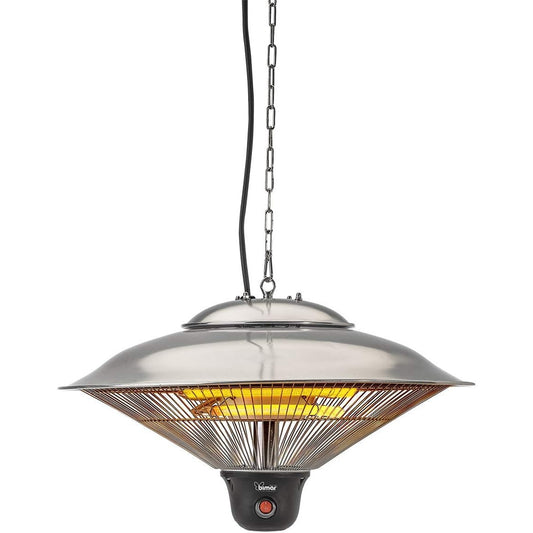 Bimar INB-HR313 Stufa elettrica da Esterno a Soffitto, Lampada infrarossi Radiante 1500W, Radiatore Elettrico con Telecomando per Selezionare Potenza e Illuminazione, 2 Potenze di Calore