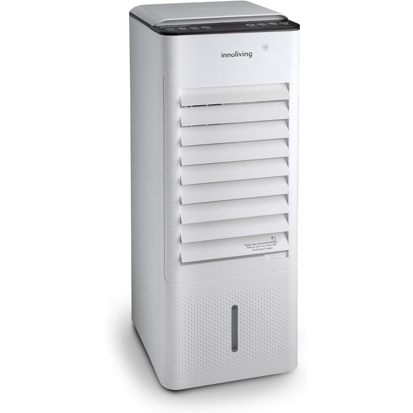 Innoliving Raffrescatore d’Aria Caldo/Freddo 7 Litri INN-508NEW, con Funzione Calore, Pannello Touch, Display Digitale, Telecomando, 3 Velocità, Oscillazione 140°, Serbatoio Removibile