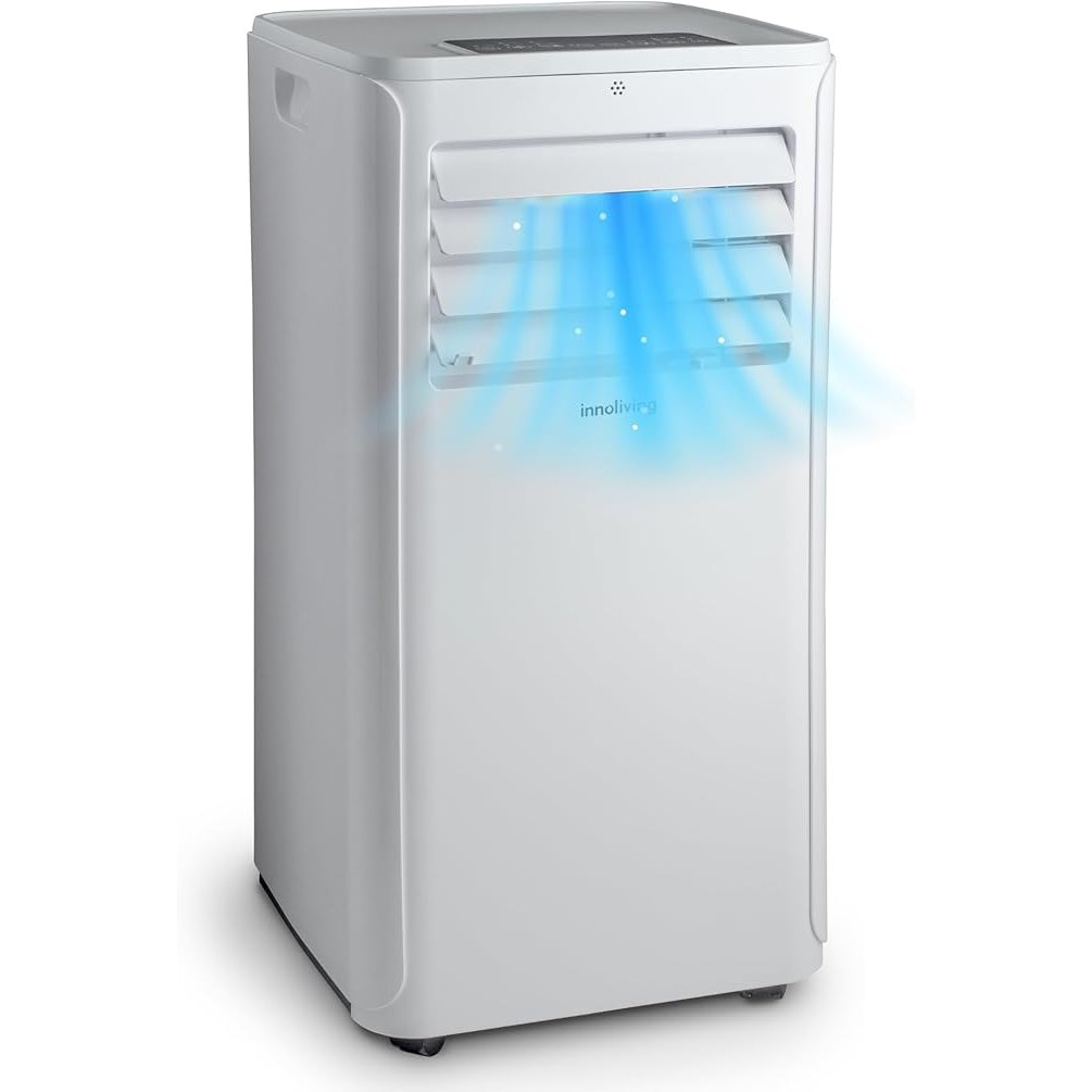 Innoliving Condizionatore Portatile 9000BTU INN-521NEW, 3 Funzioni Raffreddamento, Ventilazione, Deumidificazione, Timer 24h, Telecomando, Display LED, Gas Naturale R290, Fino a 30mq