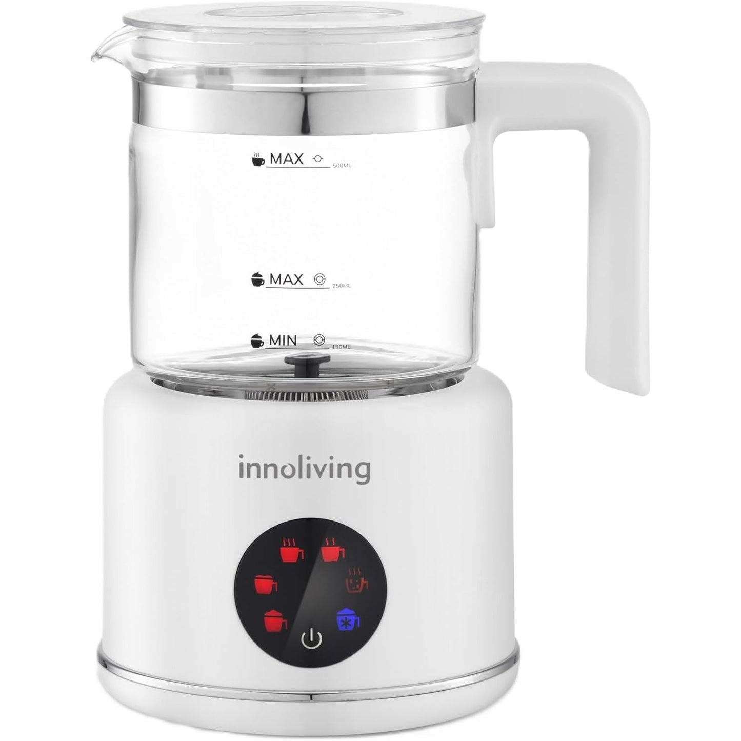 Innoliving Montalatte Elettrico Cappuccinatore INN-786, Capacità 350ml, Schiuma Latte Calda e Fredda, Antiaderente, Compatto, Facile da Pulire, Ideale per Cappuccini e Bevande Calde, Monta e Scalda
