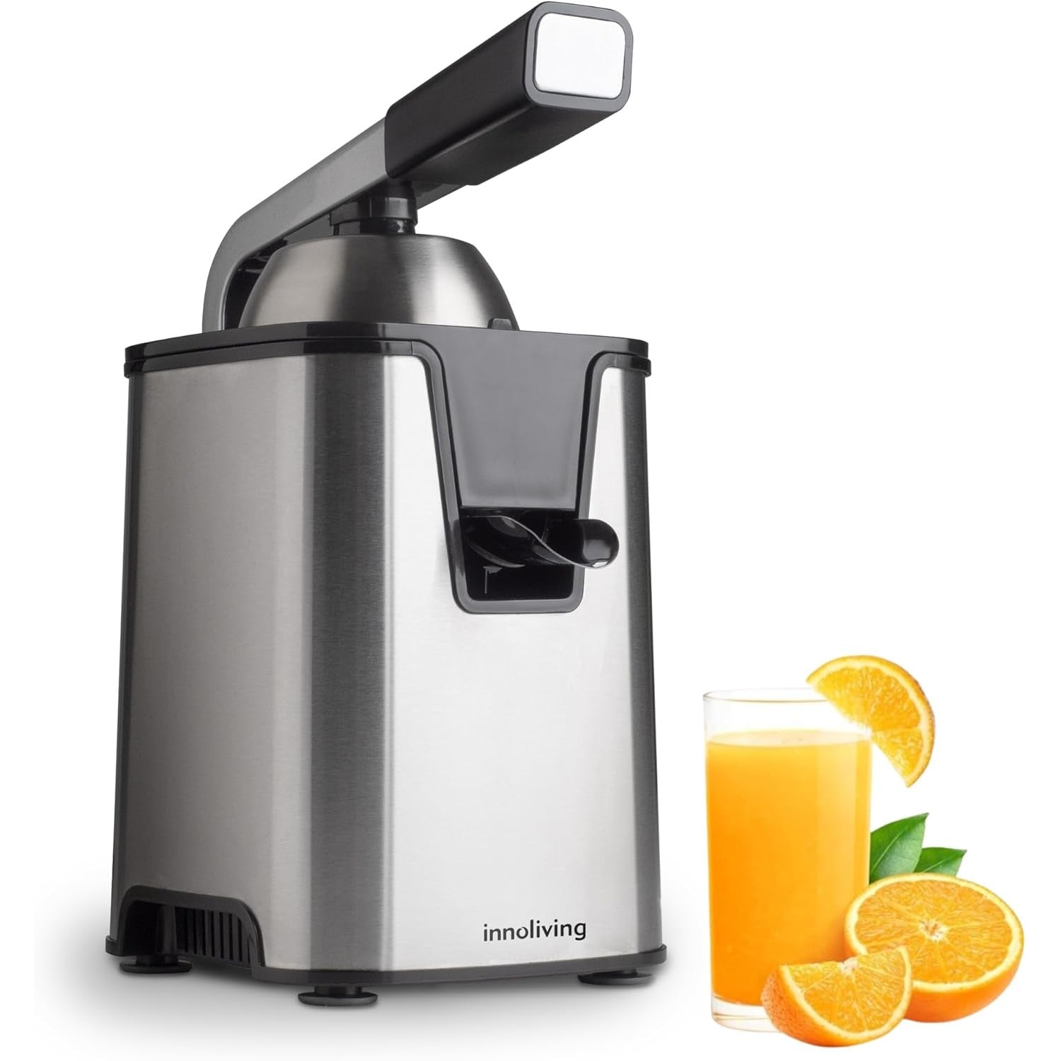 Innoliving Spremiagrumi Elettrico Potente con Leva INN-884/INN-885, Silenzioso, Facile da Usare e Pulire, Ideale per Succo di Agrumi, Design Compatto e Moderno