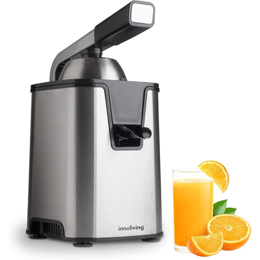 Innoliving Spremiagrumi Elettrico Potente con Leva INN-884/INN-885, Silenzioso, Facile da Usare e Pulire, Ideale per Succo di Agrumi, Design Compatto e Moderno