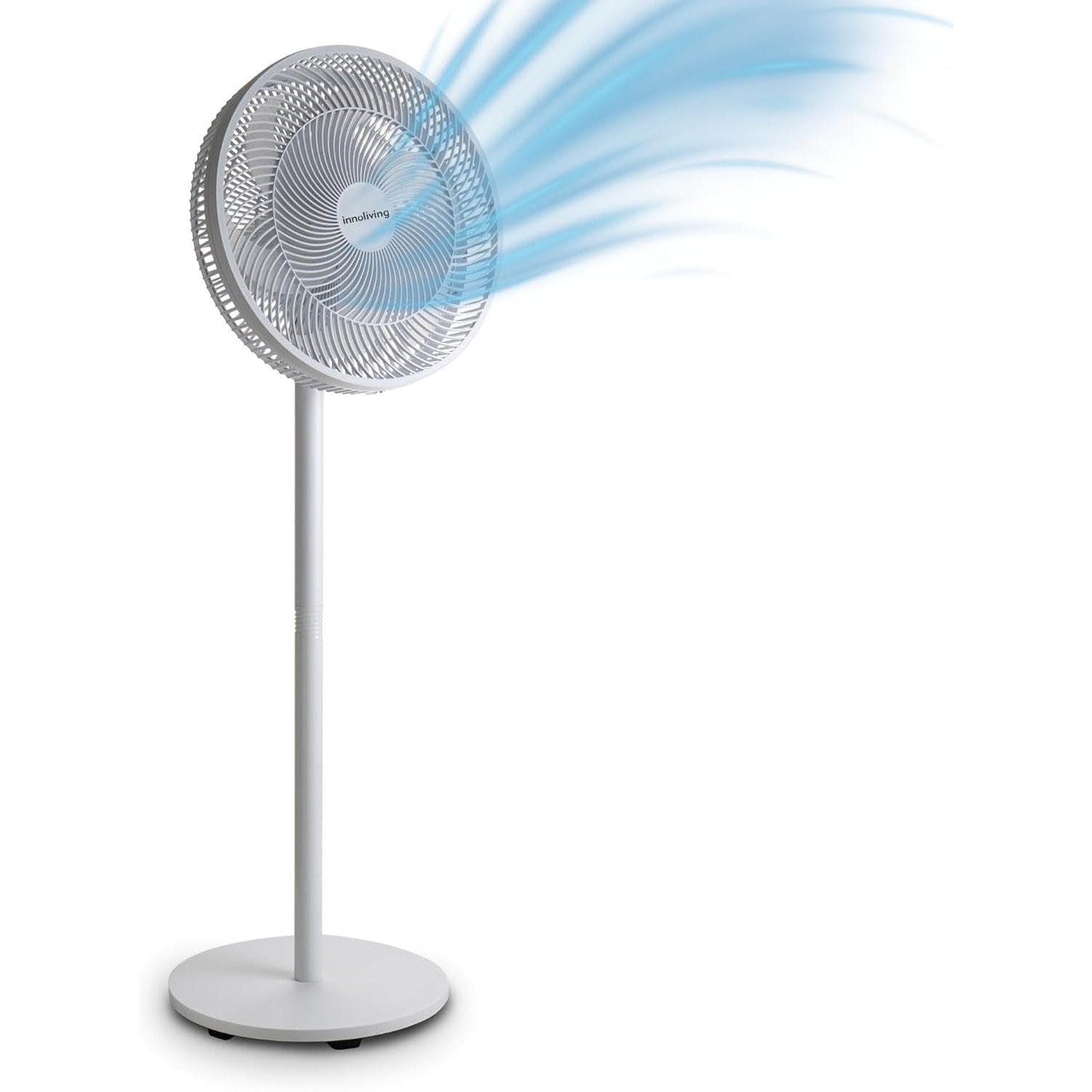 Innoliving Ventilatore a Piantana Slim INN-532, Design Elegante, Diametro 40 cm, 3 Velocità, 6 Pale, Inclinazione Verticale Regolabile, Oscillazione Automatica, Base Stabile, Potenza 45W