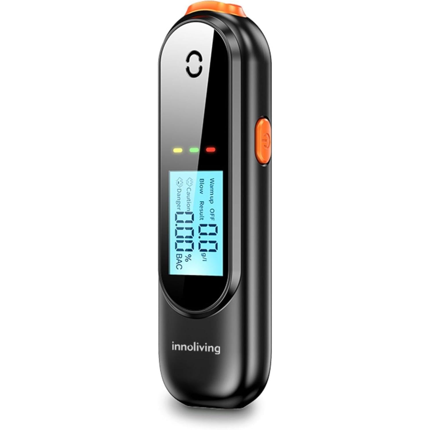 Innoliving Alcool Tester Ricaricabile Portatile e Preciso, Display Digitale, Rilevazione Rapida del Tasso Alcolico, Sensore Avanzato, per Uso Personale e Sicurezza Auto, USB-c INN-991