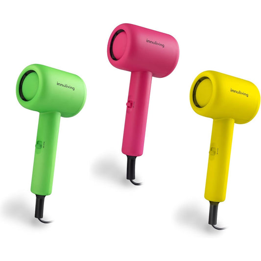 Innoliving Asciugacapelli Mini INN-612, Compatto e Pieghevole, 1200W, Doppia Velocità, Design Portatile per Viaggi e Palestra
