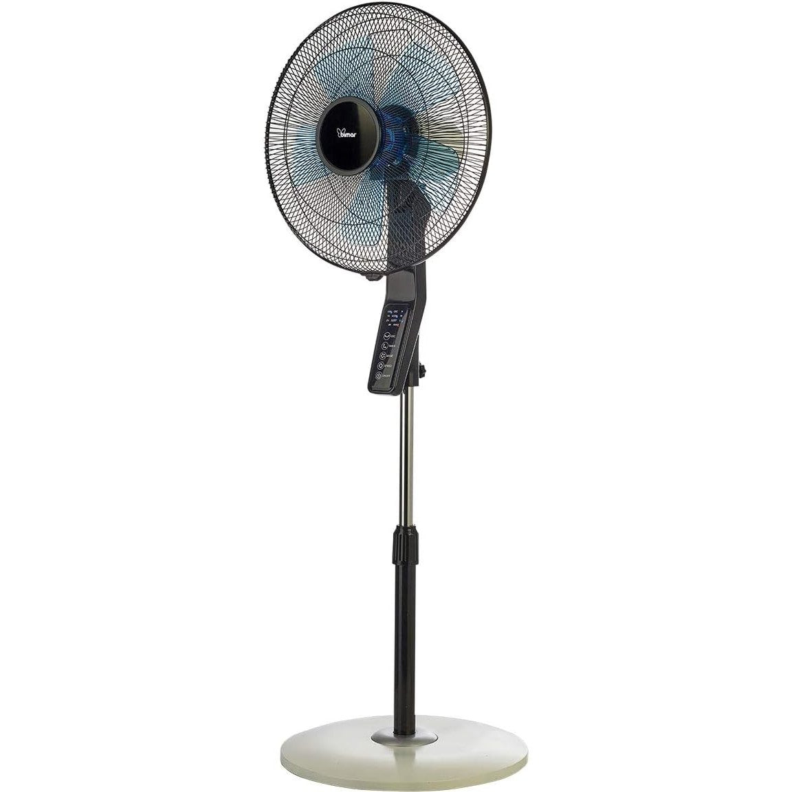 Bimar INB-VP455T Ventilatore a Piantana con Altezza Regolabile max 147cm , Ventilatore Silenzioso con Comandi Elettronici Soft Touch, Timer, Elica Ø 40 cm con 5 Pale, Motore 60W, Oscillazione Dx-Sx 90°