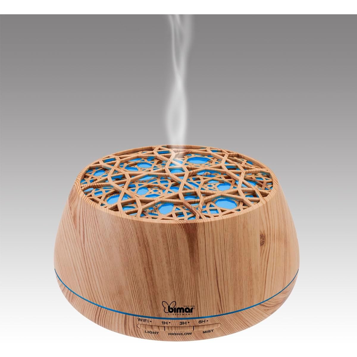 Bimar INB-DA26 Diffusore Aroma di Oli Essenziali Wi-Fi con Luci e Cassa Acustica, Controllo Vocale, Nebulizza Essenze per Ultrasuoni, Funzione Antizanzara, 400 ml