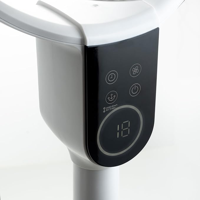 Innoliving Ventilatore a Piantana Digitale High Tech INN-533, Slim Design, Display Touch, Telecomando, Oscillazione 3D, Timer 12h, 12 Velocità, 50W, Ventilazione Potente fino a 5m