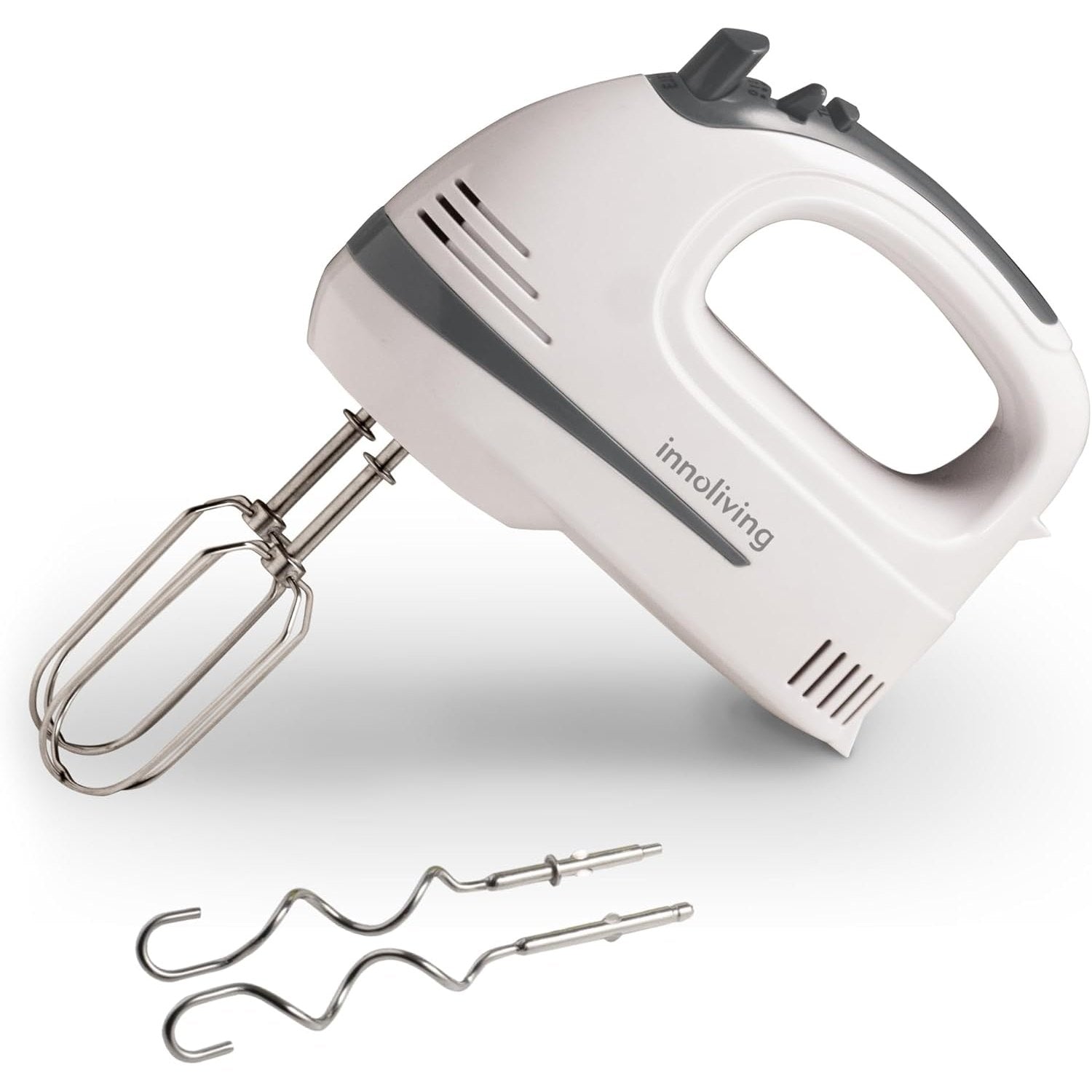 Innoliving Sbattitore Elettrico INN-882, 6 Velocità Regolabili, Fruste in Acciaio Inox, Funzione Turbo, Design Compatto, Ideale per Impasti, Montare Panna e Uova, Tasto Eject