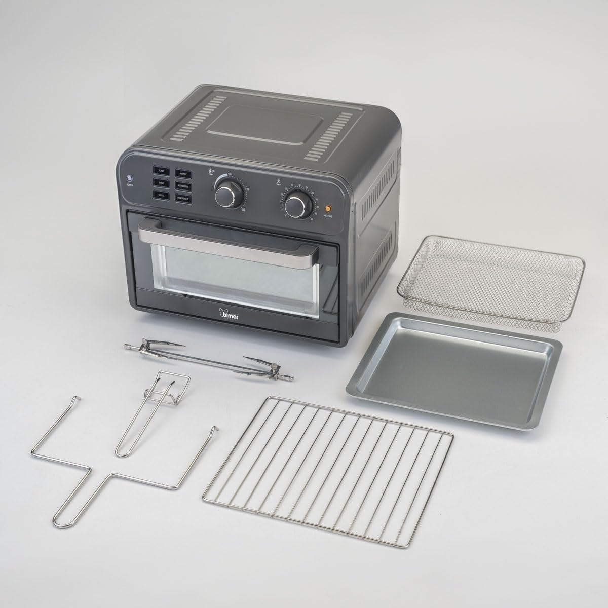 Bimar B220 Friggitrice ad aria, Fornetto elettrico cottura Air Fry, Forno elettrico Prontoforno ventilato 22 litri, Potenza 1800 W, Temperatura max 220°C, 5 programmi di cottura, Frittura senza olio