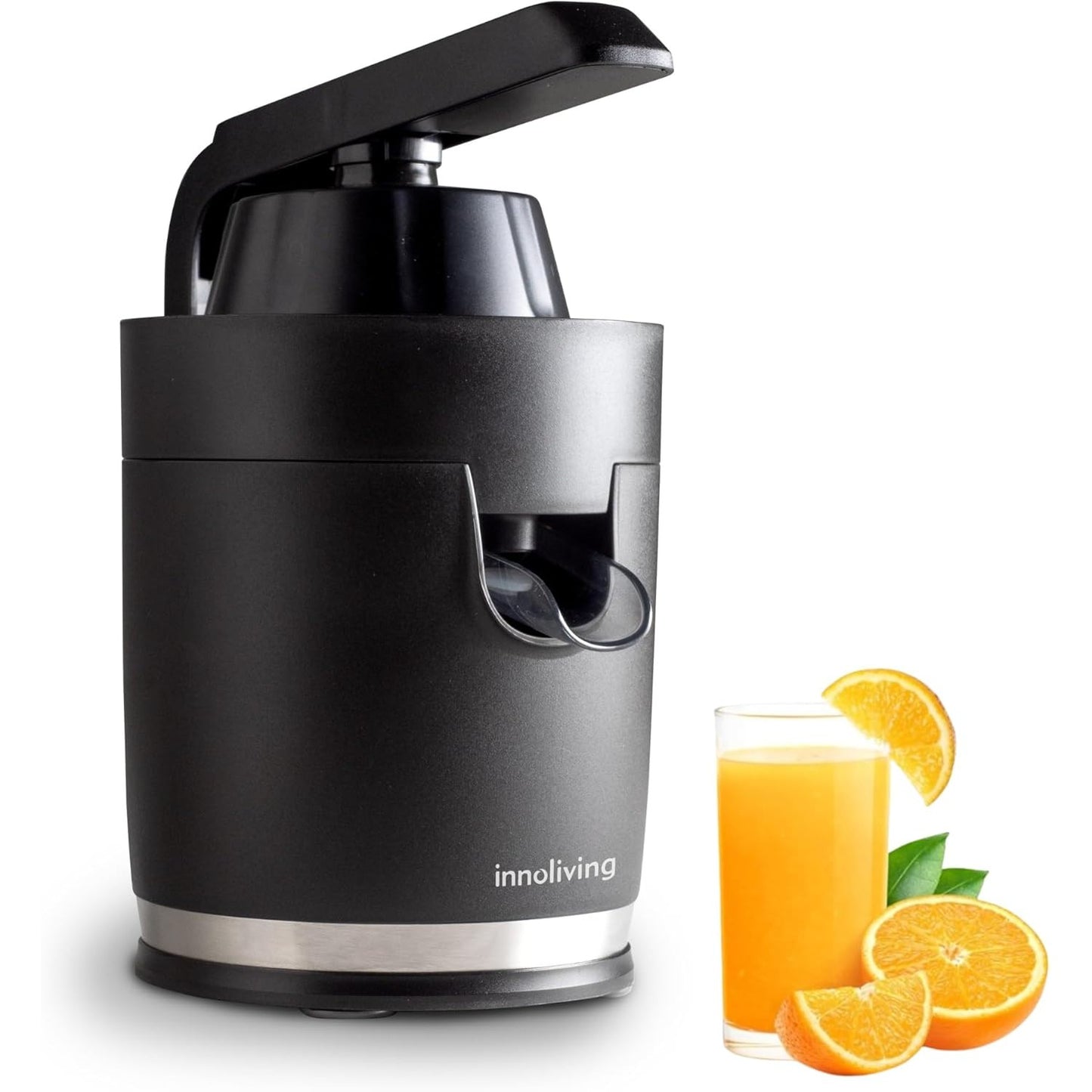 Innoliving Spremiagrumi Elettrico Potente con Leva INN-884/INN-885, Silenzioso, Facile da Usare e Pulire, Ideale per Succo di Agrumi, Design Compatto e Moderno