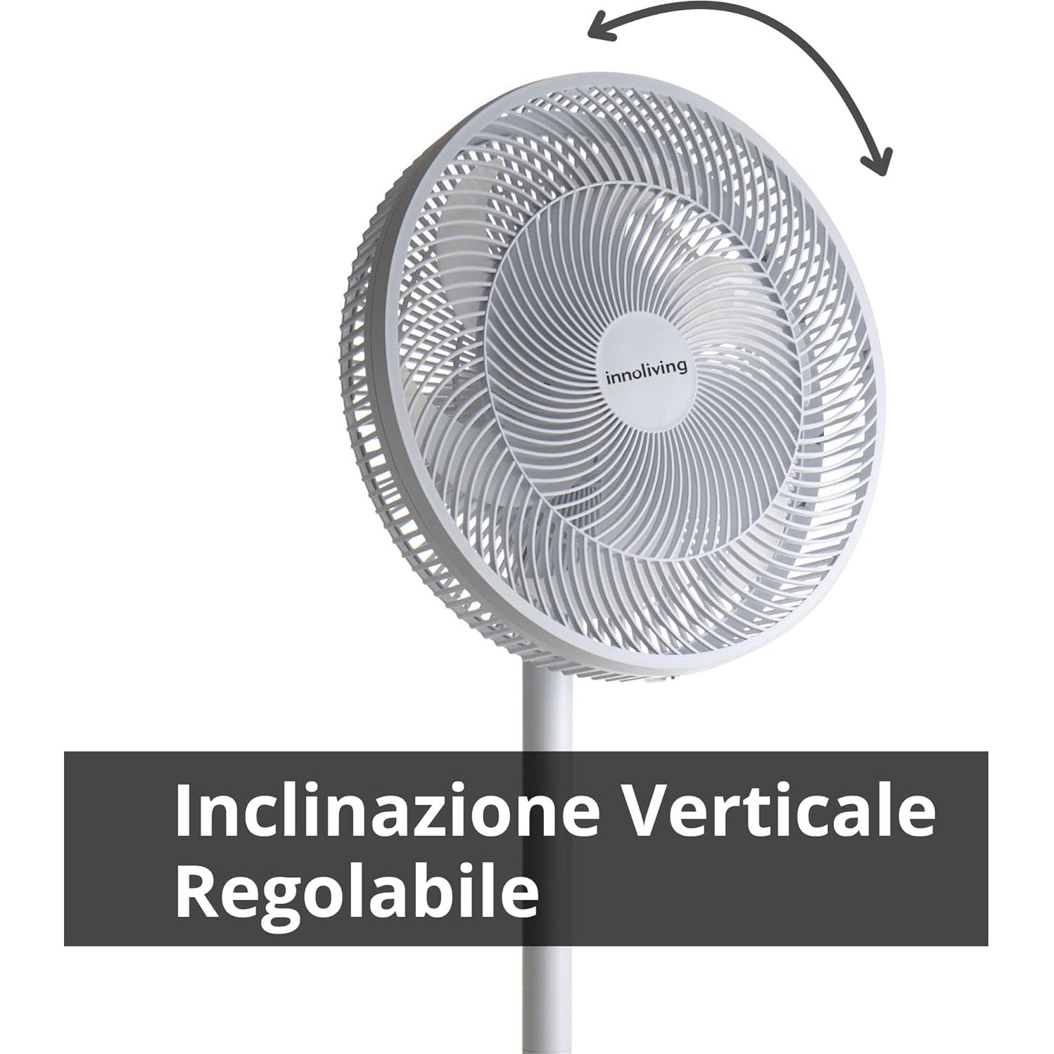 Innoliving Ventilatore a Piantana Slim INN-532, Design Elegante, Diametro 40 cm, 3 Velocità, 6 Pale, Inclinazione Verticale Regolabile, Oscillazione Automatica, Base Stabile, Potenza 45W