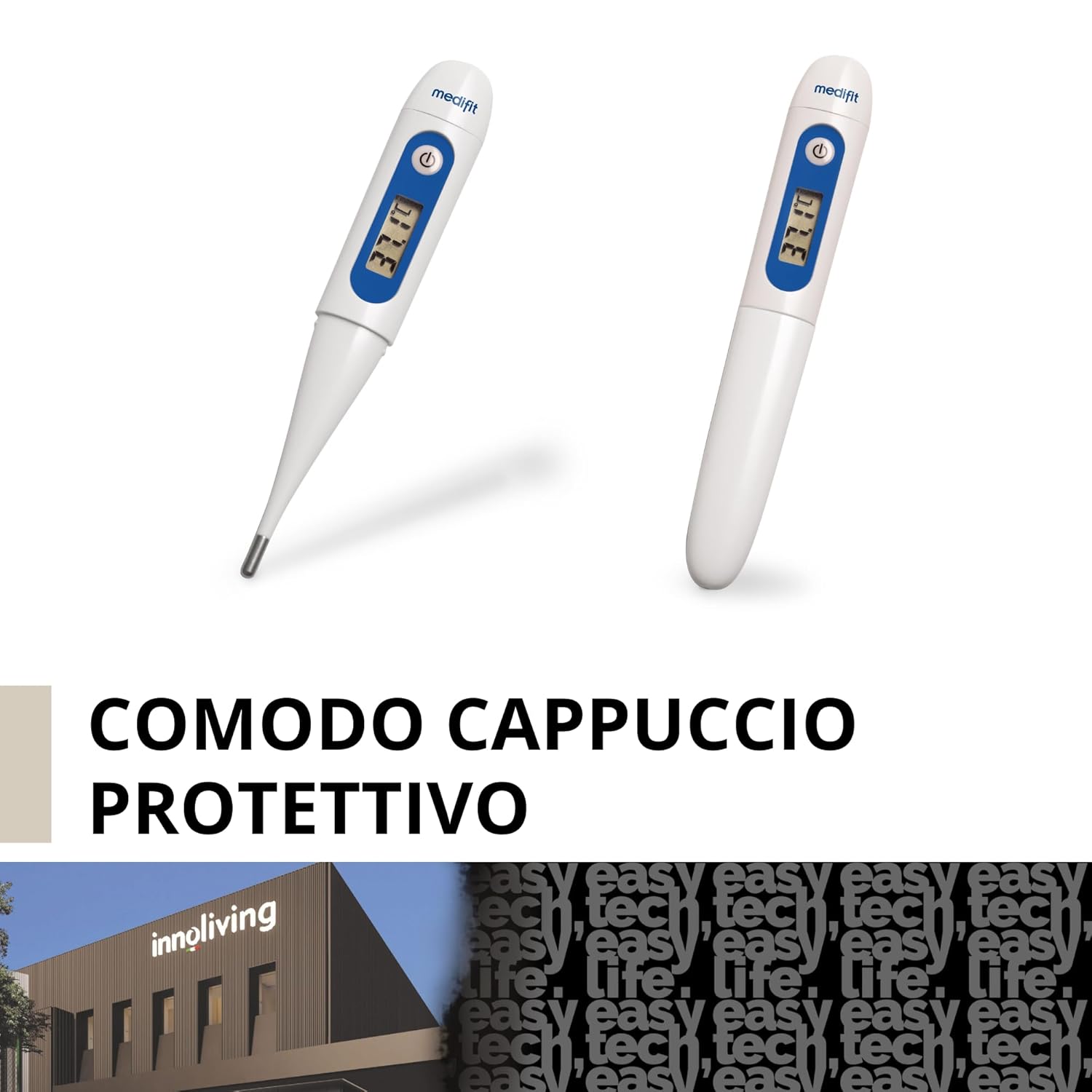 Innoliving Termometro Digitale INMD-DMT-2055, Sonda Rigida