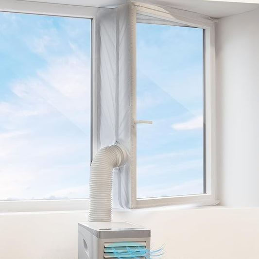 Innoliving Guarnizione Universale per Finestre INN-52001, Compatibile con Condizionatori d’Aria Portatili, Design Regolabile fino a 4m, Materiale Impermeabile TERYLENE, Sistema a Velcro con Zip