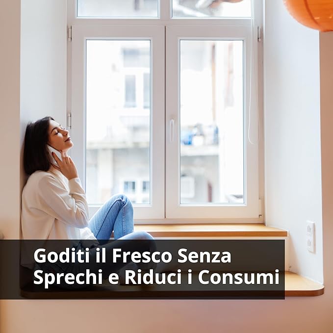 Innoliving Guarnizione Universale per Finestre INN-52001, Compatibile con Condizionatori d’Aria Portatili, Design Regolabile fino a 4m, Materiale Impermeabile TERYLENE, Sistema a Velcro con Zip