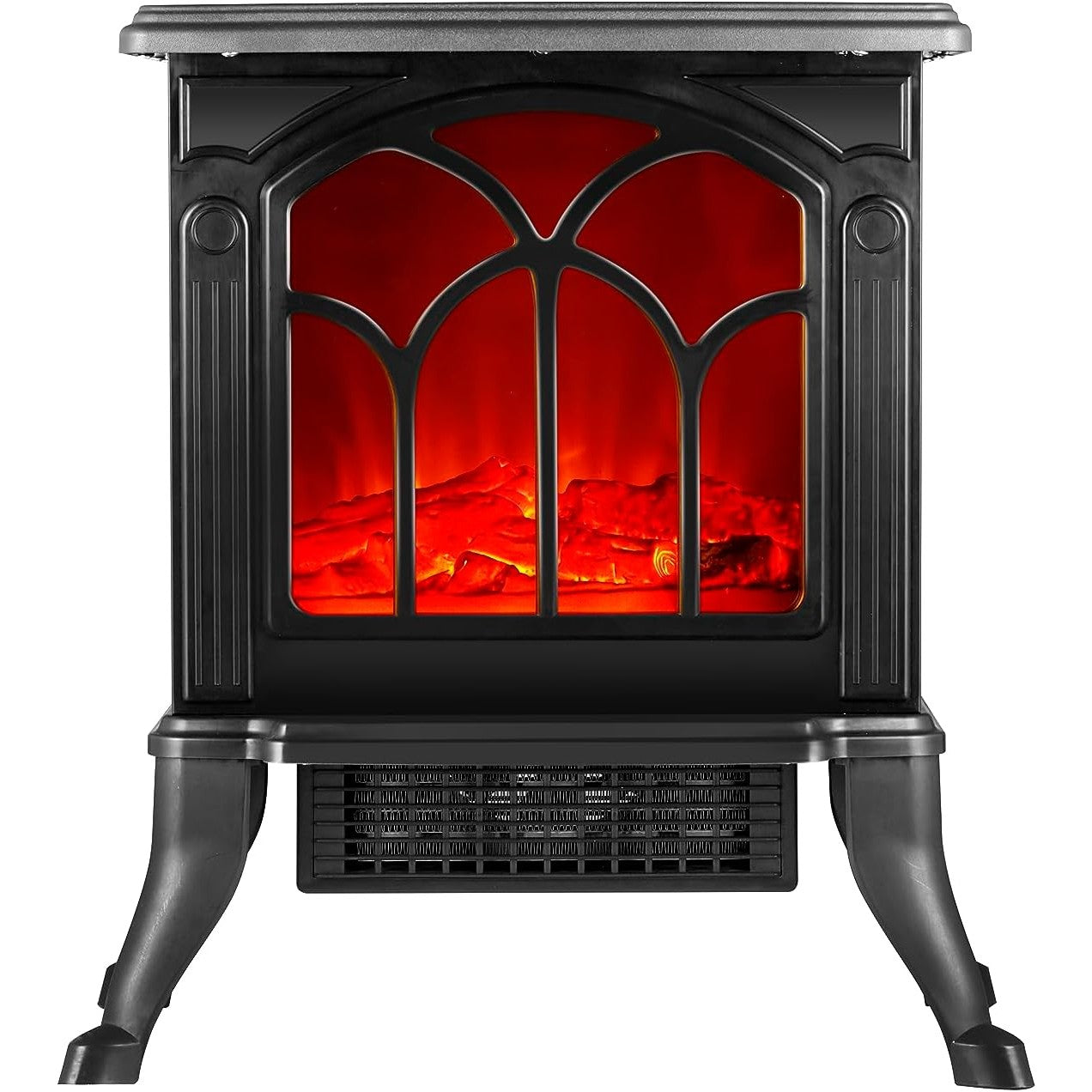 Bimar INB-HFP02 Caminetto Elettrico da Pavimento con Effetto Fiamma Camino con Termoventilatore Resistenza Ceramica PTC a Basso Consumo, Termostato Regolabile e 2 Potenze di Riscaldamento