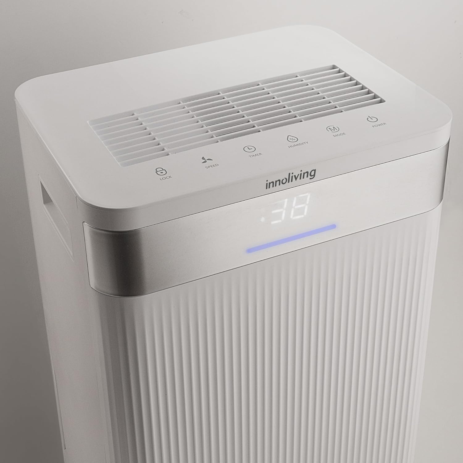 Innoliving Deumidificatore 20-40L, Modalità Asciugatura e Purificazione, Gas R290 Eco-Friendly, Timer 24h, Digitale, Capiente, Sbrina Autom 20L al Giorno Serbatoio 4.3 Litri