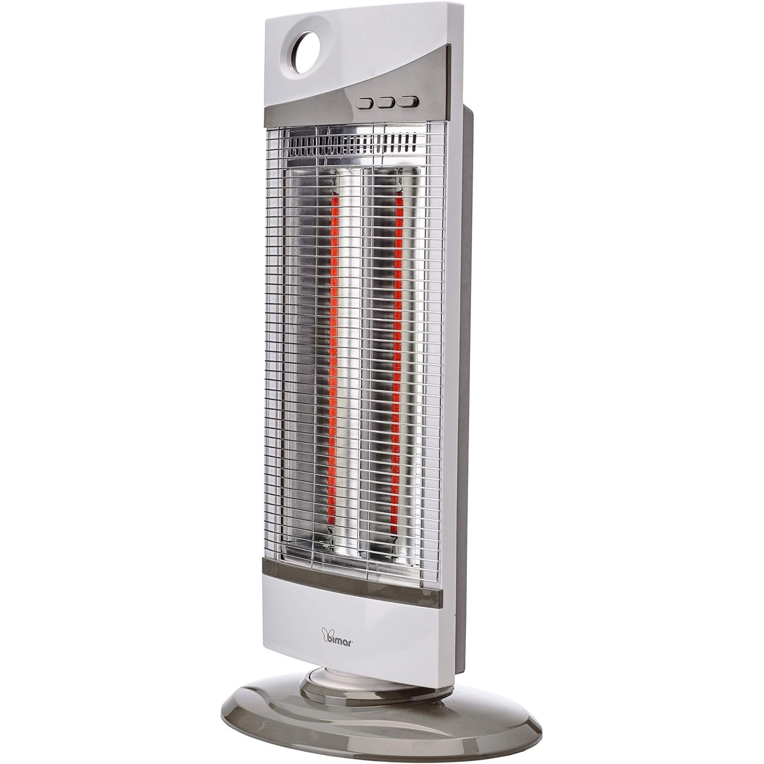 Bimar INB-HR301 Stufetta elettrica Basso consumo Infrarossi al Carbonio, Stufa Elettrica per Ambienti Interni, Resistenze Verticali Fibra di Carbonio, Oscillazione DX/SX, 2 potenze Riscaldamento