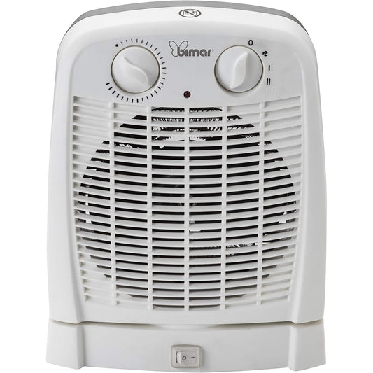 Bimar INB-HF195 Stufa elettrica Termoventilatore Elettrico da 2000W a Basso Consumo con Termostato Regolabile e Oscillazione Destra Sinistra, Corpo in Plastica con Maniglia Integrata