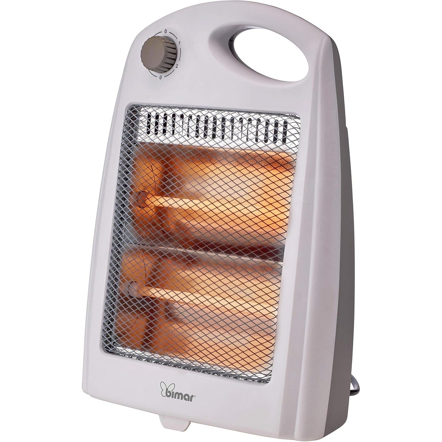 Bimar INB-HR304 Stufetta a infrarossi, Stufetta Elettrica a Basso Consumo 800W per Ambienti Piccoli da Esterno/Interno, 2 Resistenze Stufa al Quarzo e 2 Potenze Riscaldamento, Radiatore Portatile