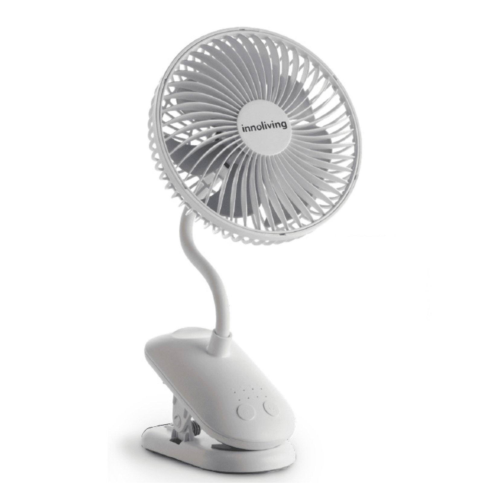 Innoliving Ventilatore 15cm con Supporto Pieghevole Ricaricabile e Clip INN-526 Senza Fili