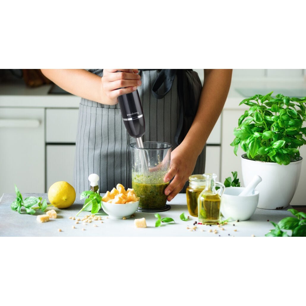 Innoliving Frullatore ad immersione senza fili ricaricabile con gambo in acciaio INOX, INN-691