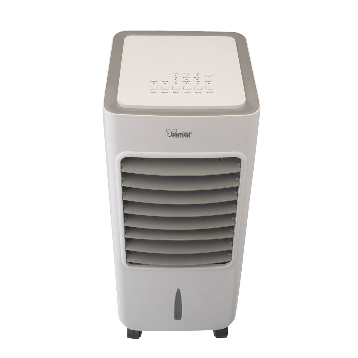 Bimar Raffrescatore Purificatore 7L Elettronico, con Telecomando, Ionizzatore, Filtro Antipolvere, Funzione Swing, Display Digitale, Timer 12h, Ruote Piroettanti