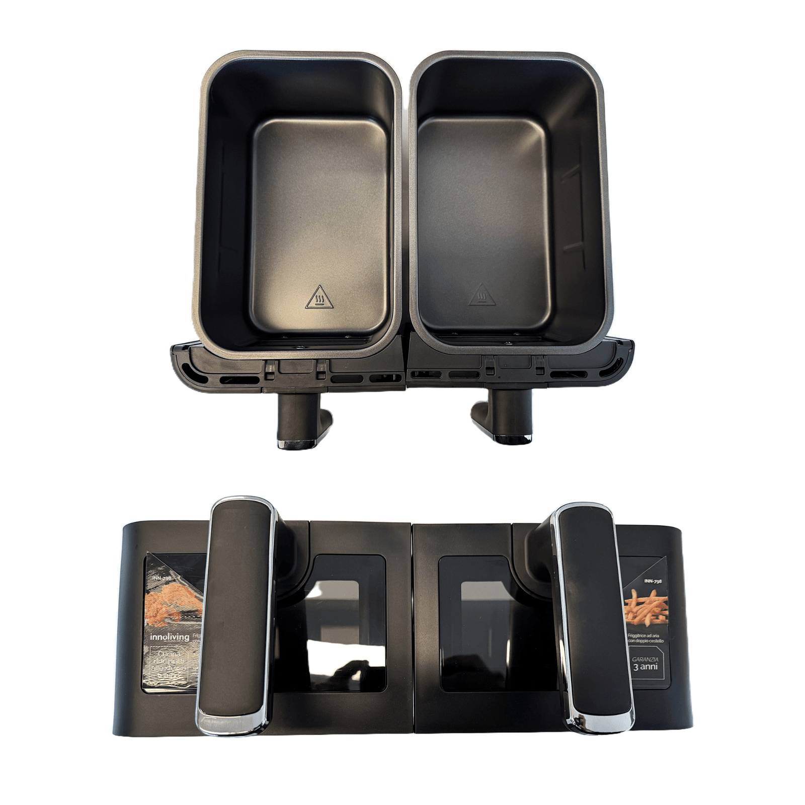 Coppia di Cassetti per Friggitrice ad aria doppia Innoliving INN-798