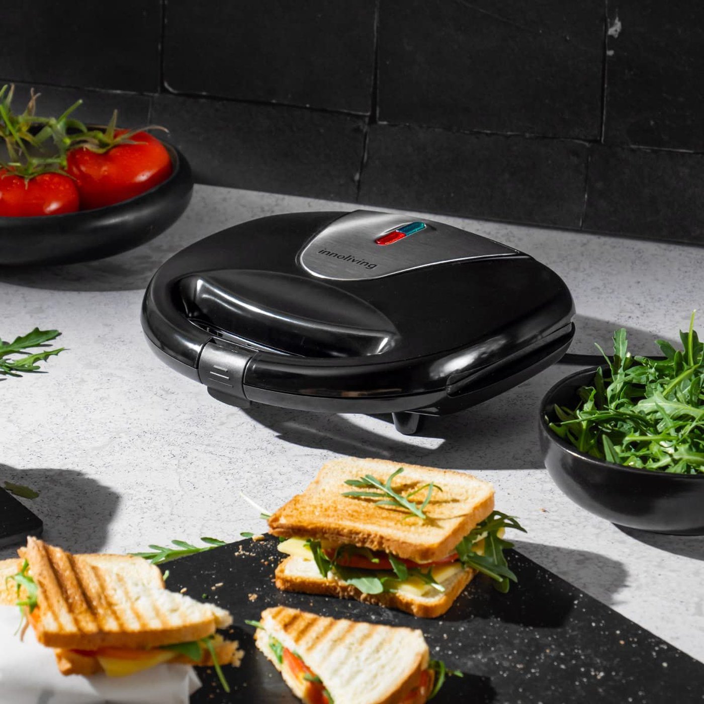 Tostiera panini sandwich bruschette piastre antiaderenti avvolgicavo, Innoliving INN-787