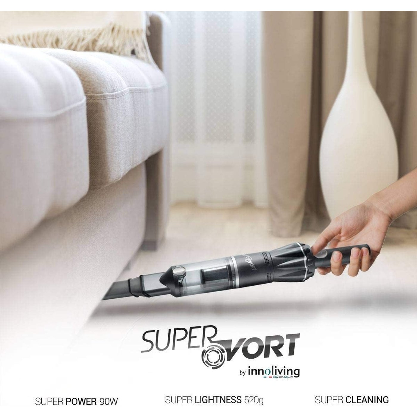 Aspiratore Wireless con Tecnologia Ciclonica Supervort Inn-658Plus Deluxe Kit