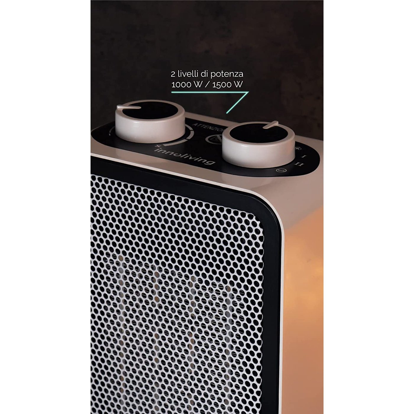 Termoventilatore Regolabile con Rotazione Automatica, Innoliving INN-579