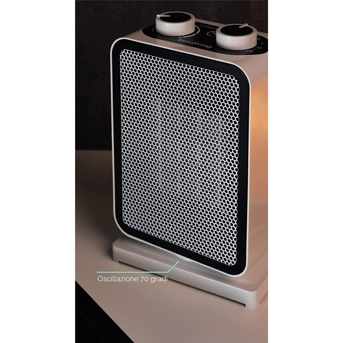 Termoventilatore Regolabile con Rotazione Automatica, Innoliving INN-579