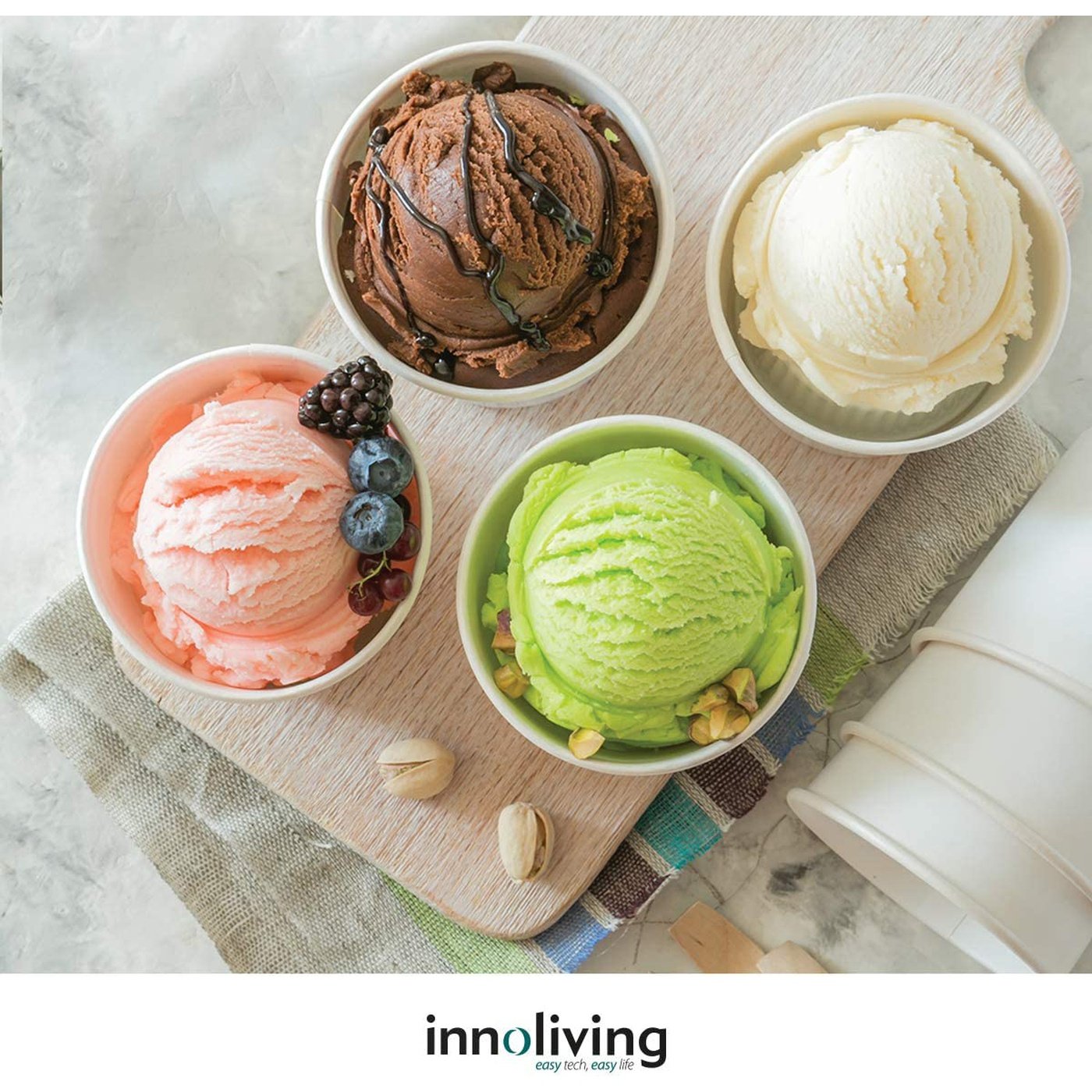 Macchina per gelato con compressore cestello estraibile, Innoliving INN-850