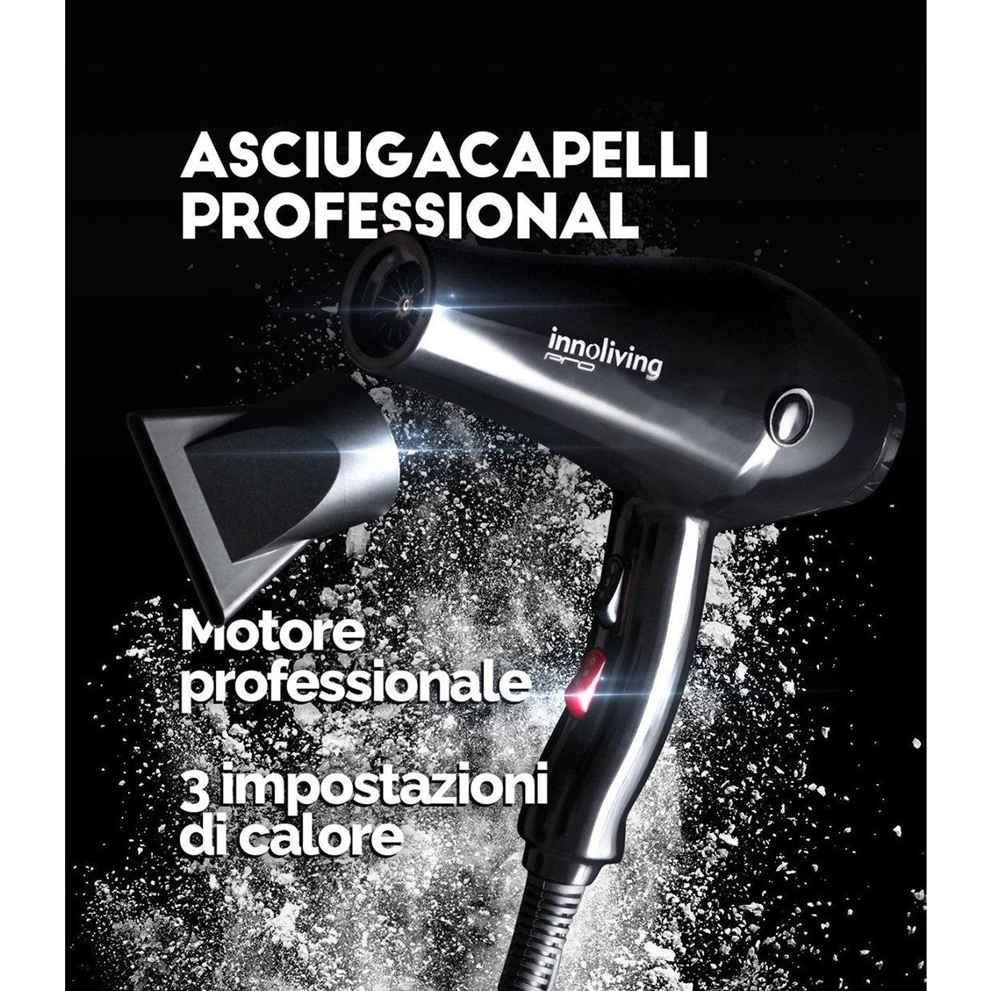 Asciugacapelli professionale motore A/C concentratore incluso, Innoliving INN-607