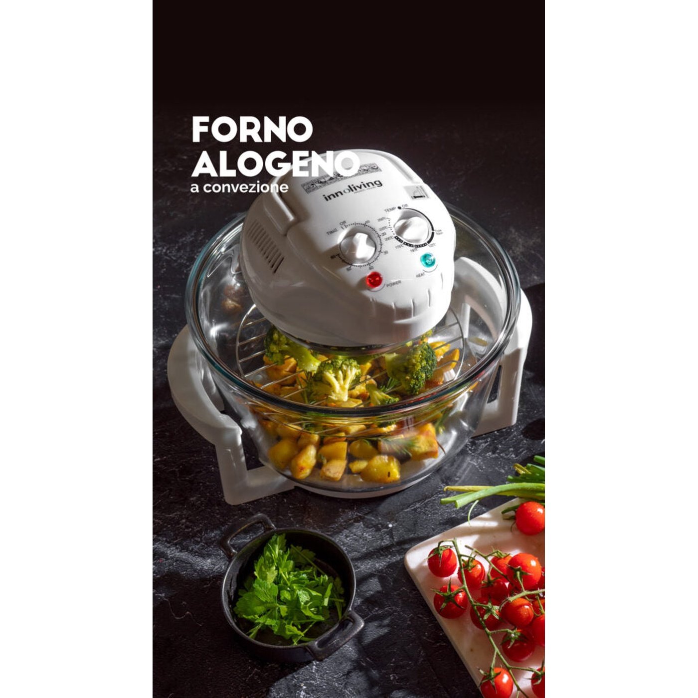 Forno Alogeno a Convezione INN-710 Innoliving, In Vetro, Con Sistema Autopulente