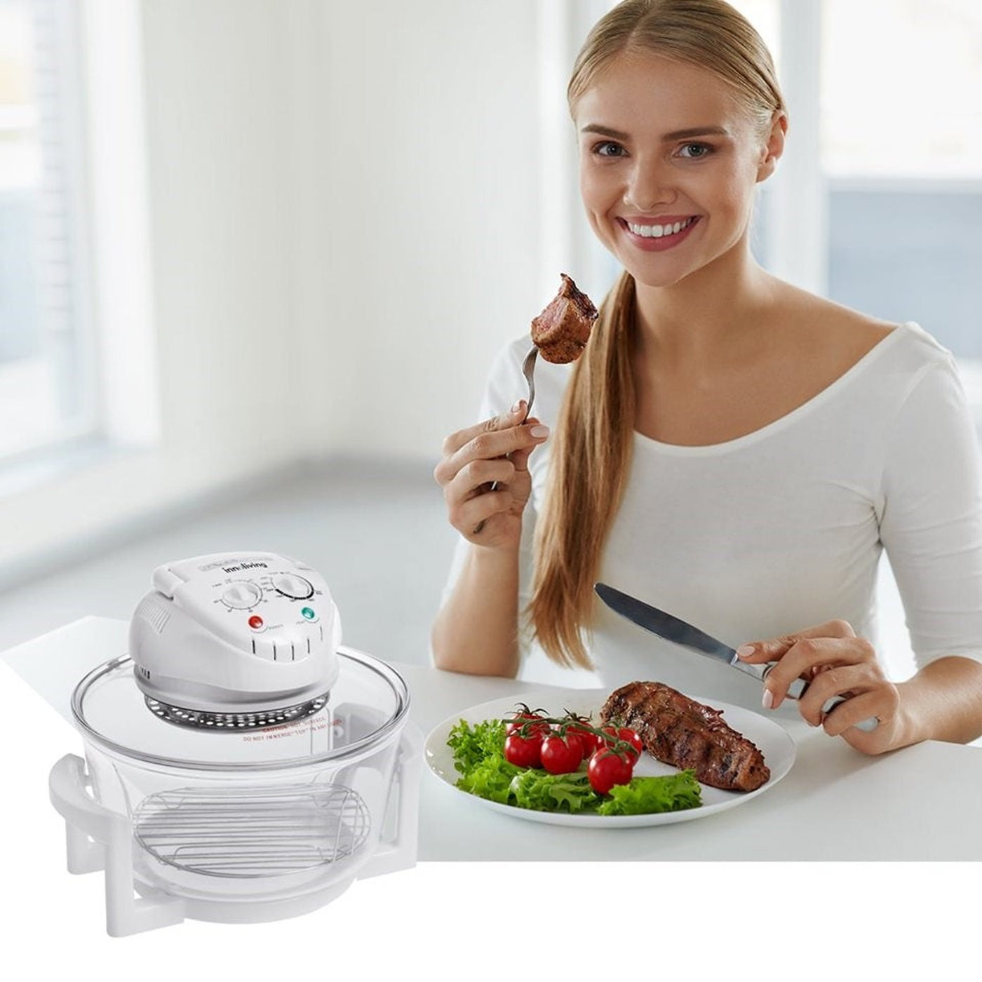 Forno Alogeno a Convezione INN-710 Innoliving, In Vetro, Con Sistema Autopulente