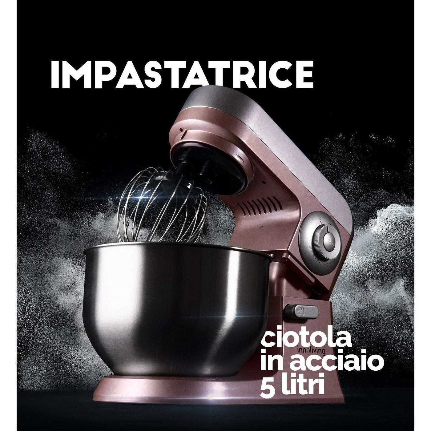 Impastatrice 5 litri accessori inclusi velocità variabile, Innoliving INN-729