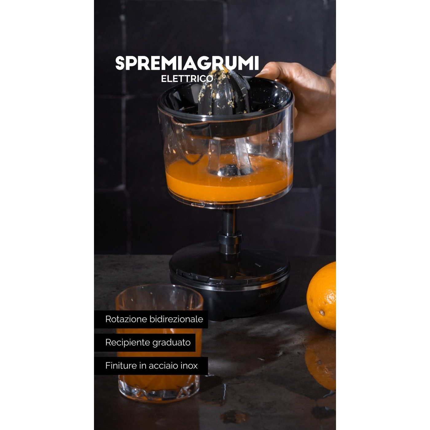 Spremiagrumi bidirezionale attivazione a pressione 0,7L, Innoliving INN-746