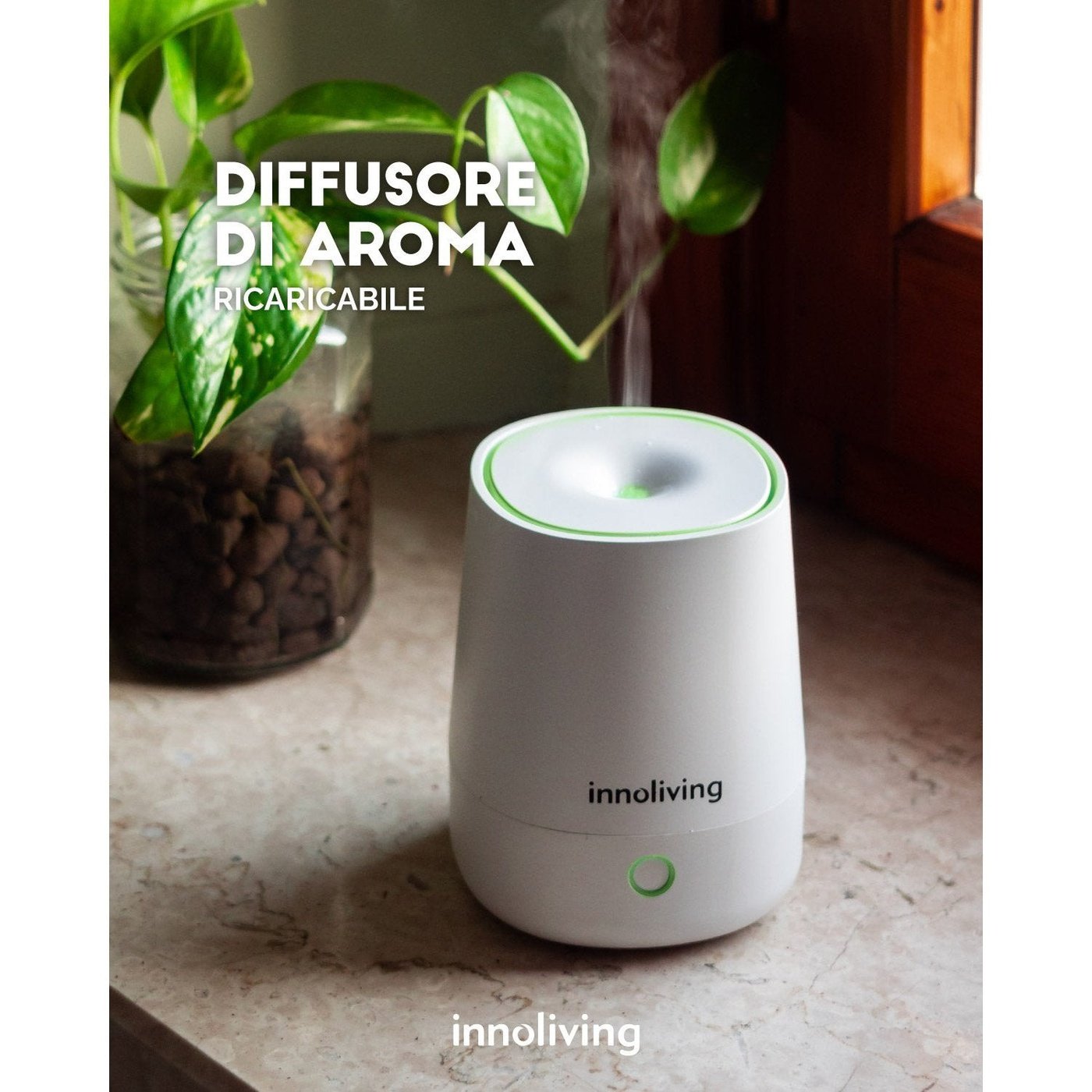 Diffusore di Oli Essenziali INN-776, Senza Fili, 120ml, Diffusore di Aroma a Batteria Ricaricabile