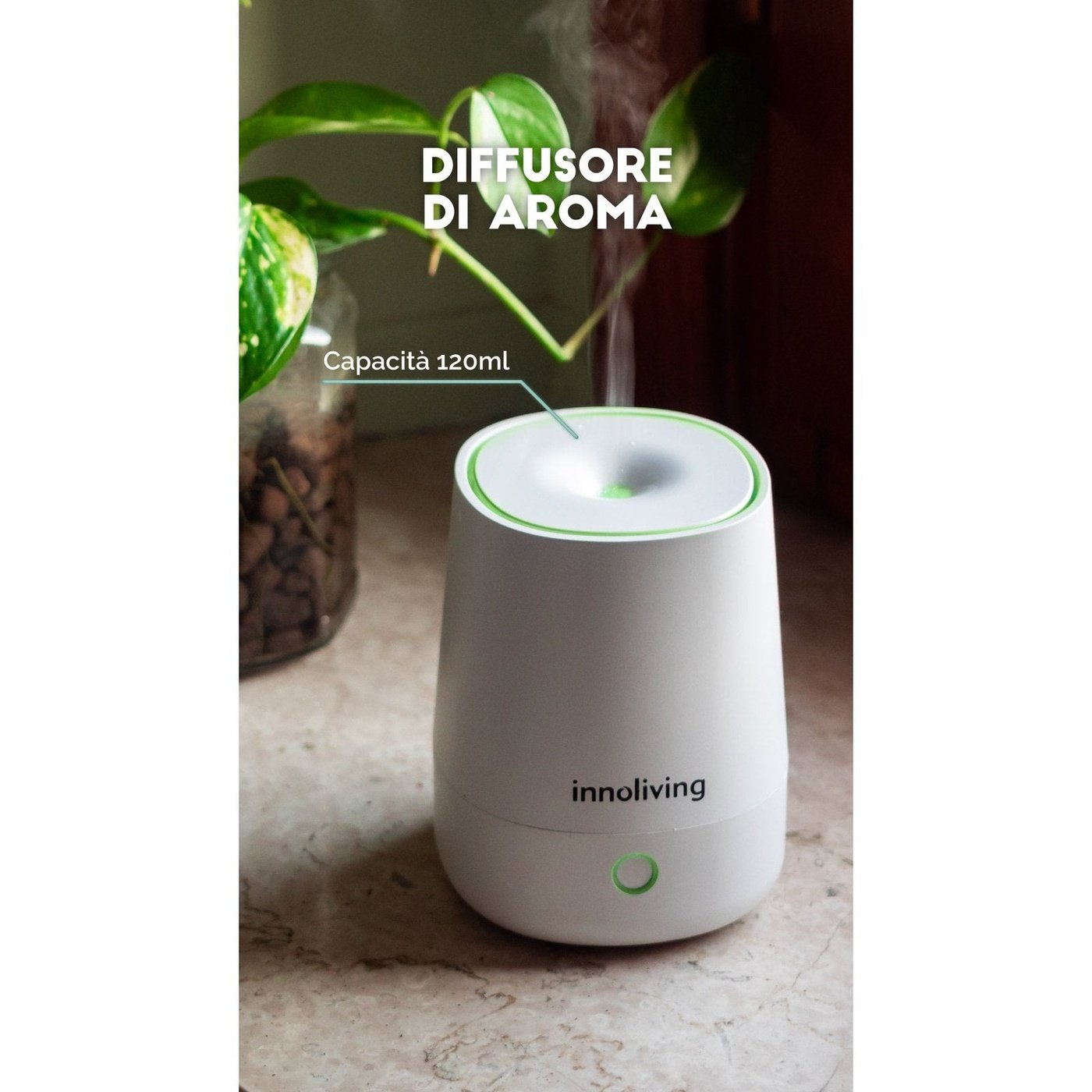 Diffusore di Oli Essenziali INN-776, Senza Fili, 120ml, Diffusore di Aroma a Batteria Ricaricabile