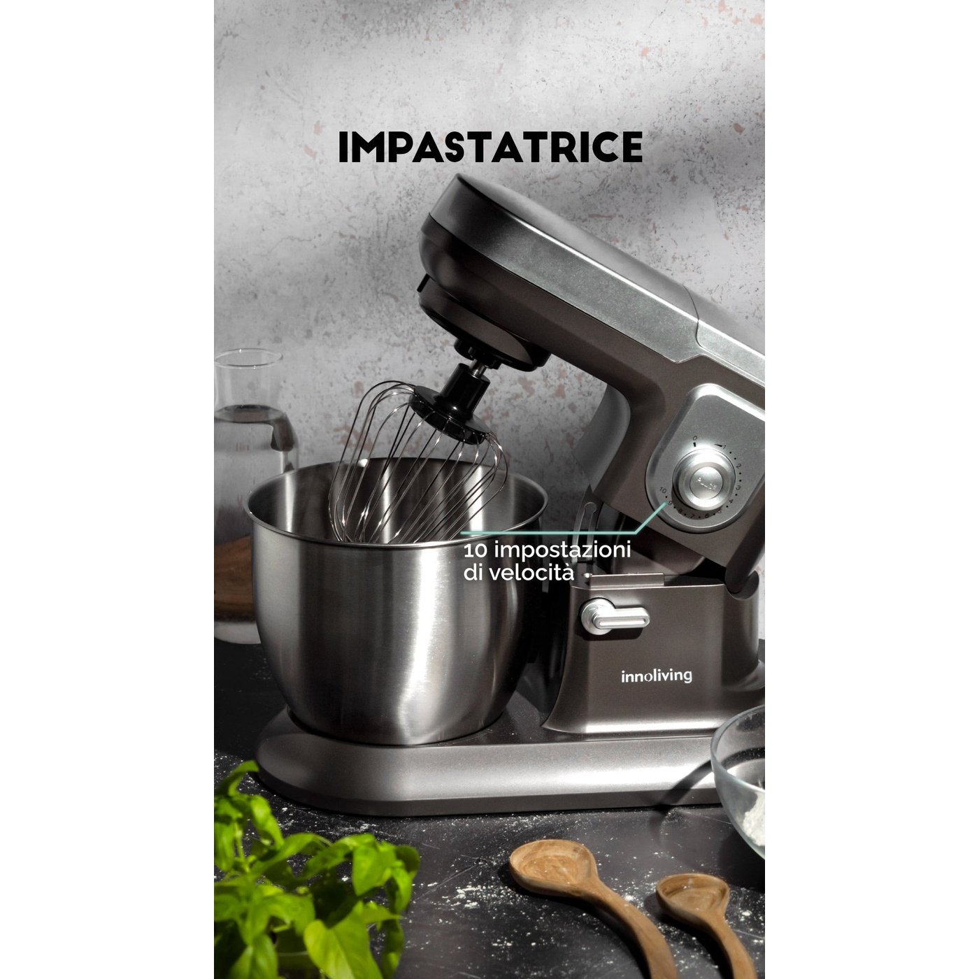 Impastatrice Ciotola 6,5 Litri 1200W Innoliving INN-784