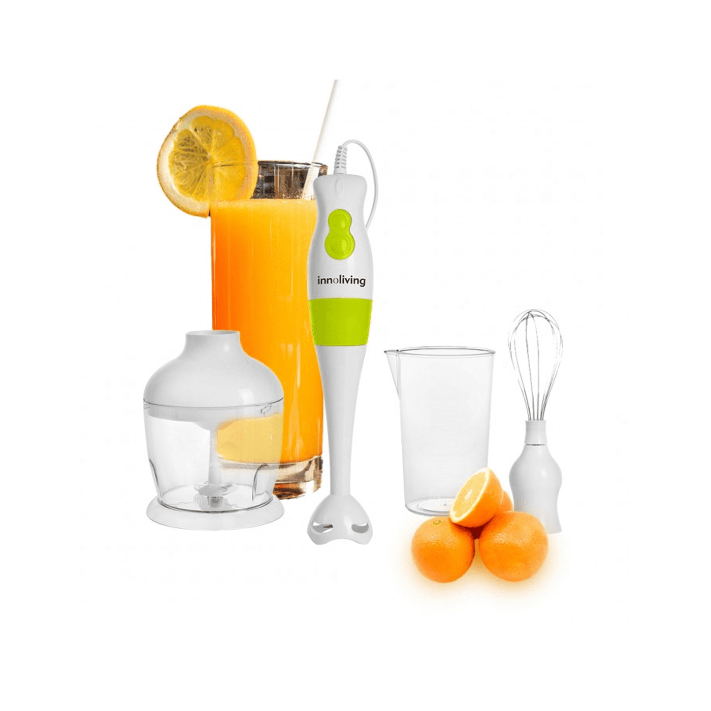 Frullatore ad immersione set 3 in 1 lame acciaio inox 2 velocità, Innoliving INN-725