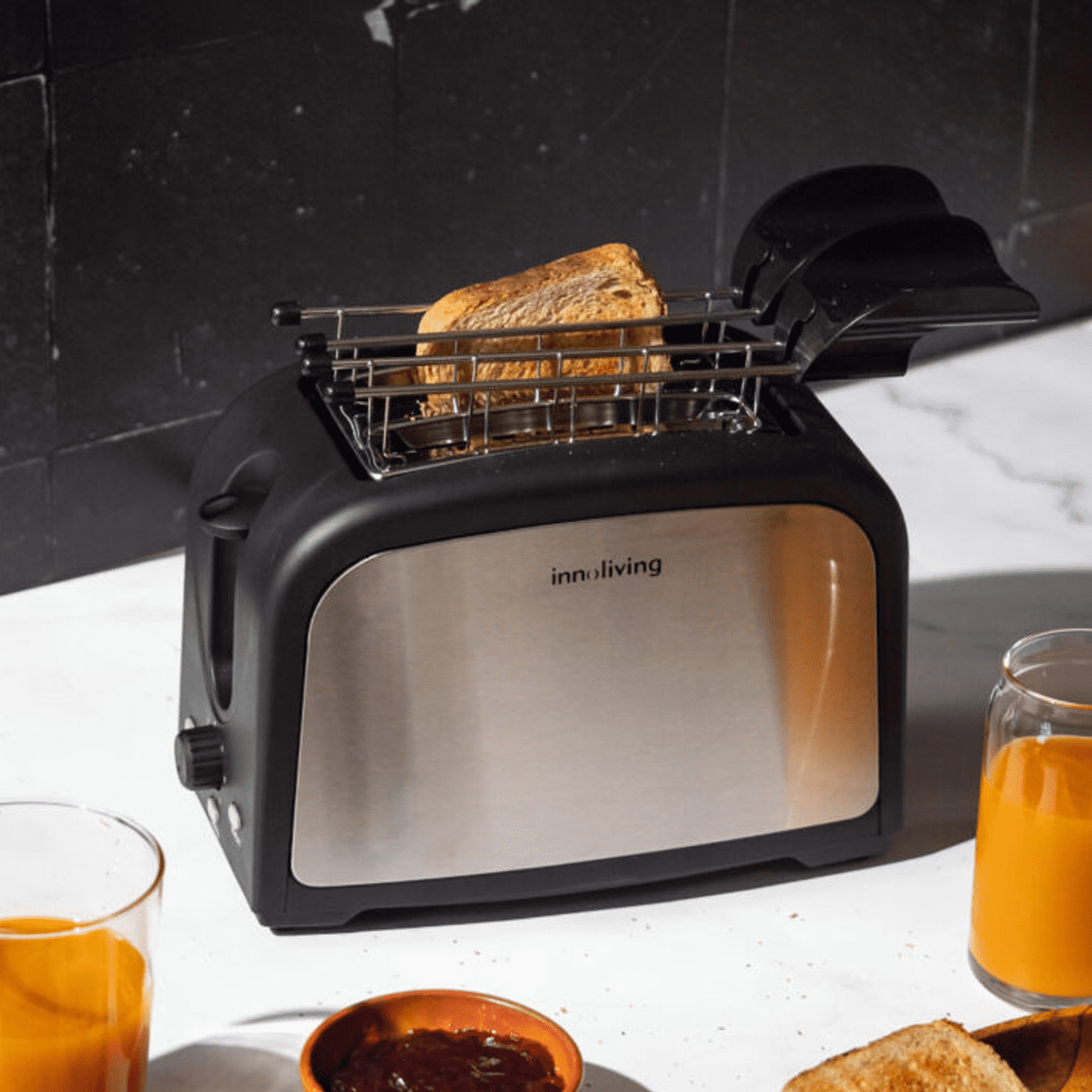 Tostapane acciaio Inox con pinze 7 livelli riscaldamento scongelamento, Innoliving INN-743