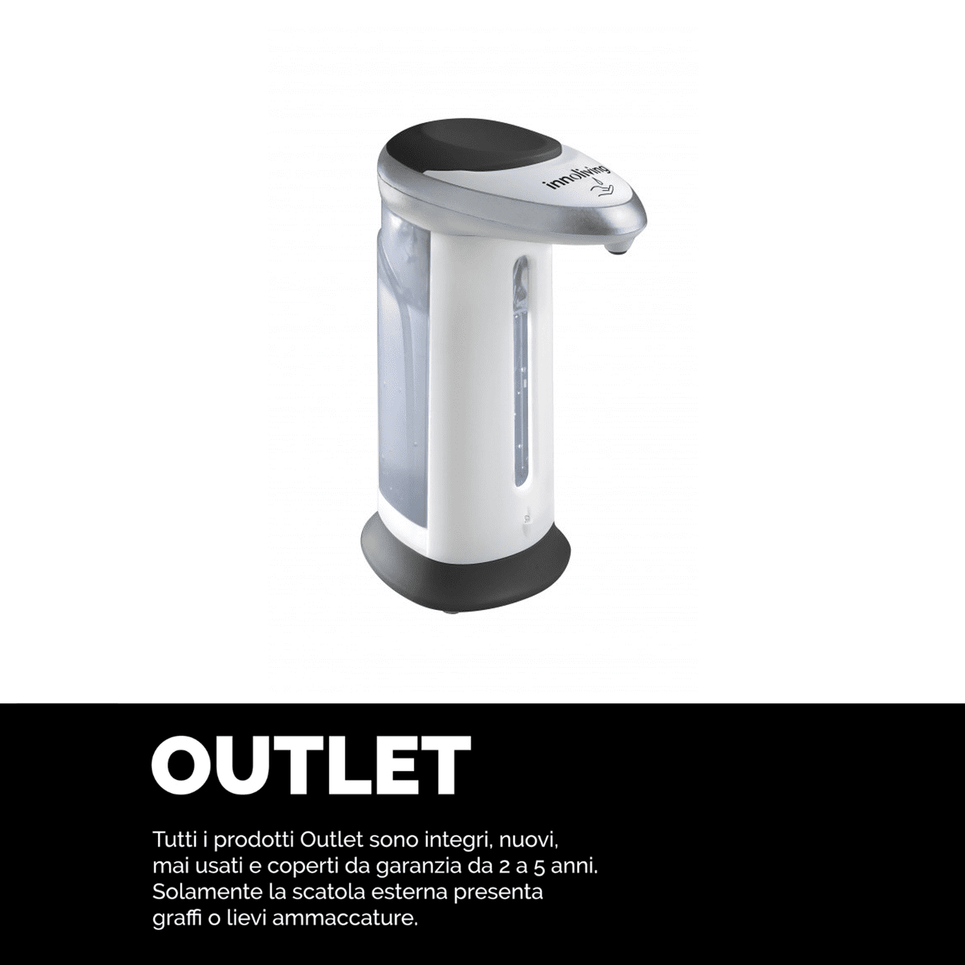 Dispenser per saponi liquidi e gel igienizzanti covid-19, Innoliving INMD-019