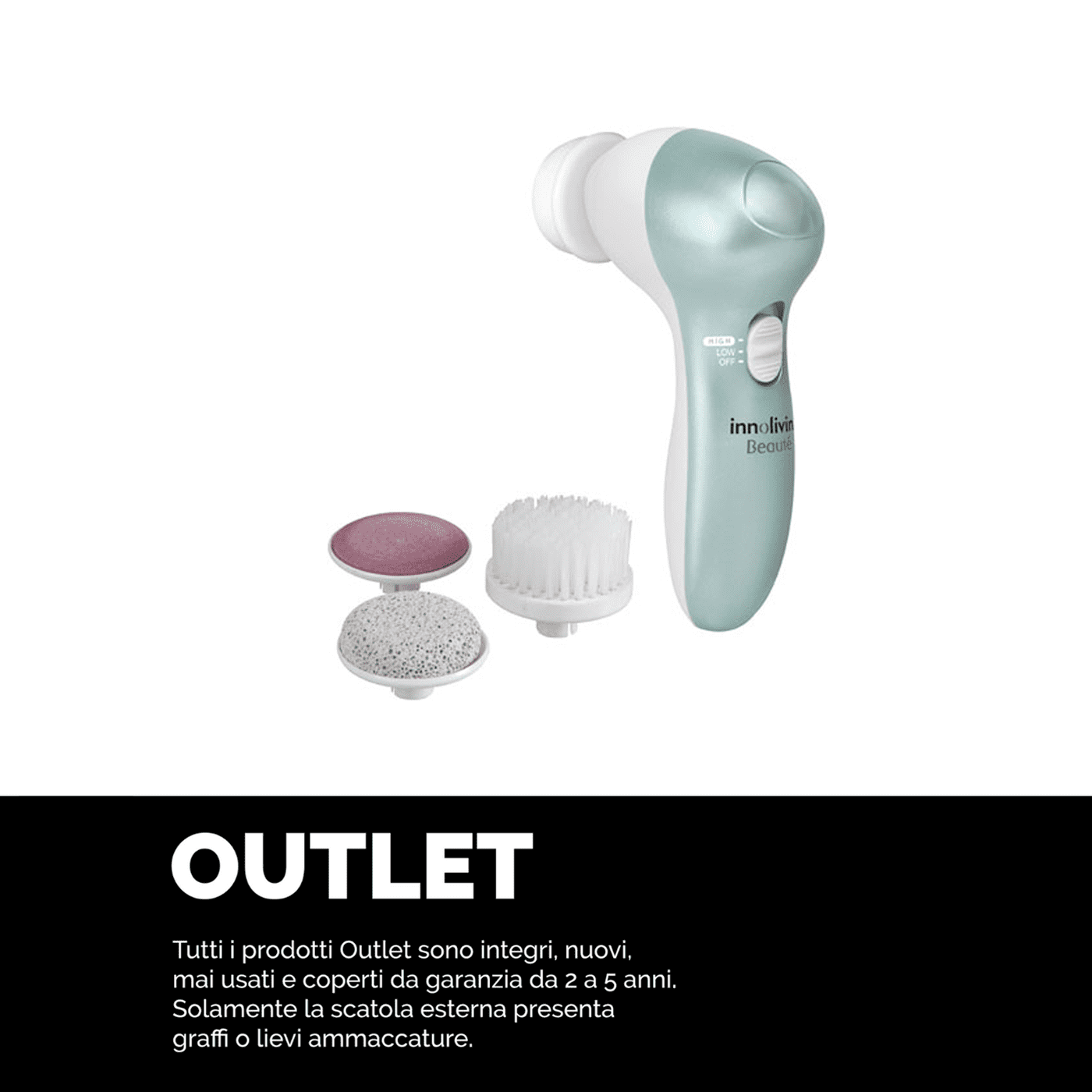 Beauty Set 4in1 rilassante pulizia viso corpo e piedi con custodia, Innoliving INN-026